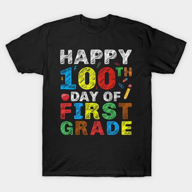 Happy 100th Day of First Grade Gift 100 Day School Pupil T-Shirt by rhondamoller87